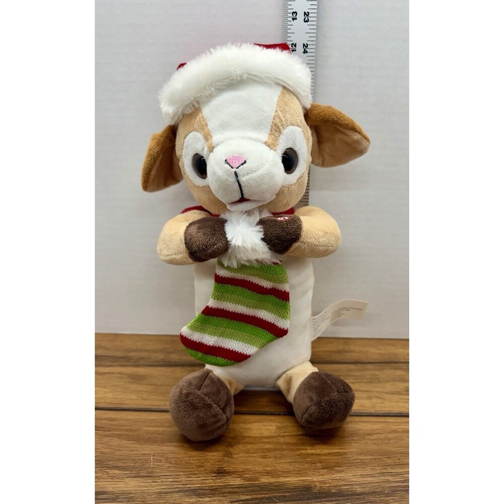 Gemmy Nom Nom The Christmas Goat Singing Animated Plush Works Great!